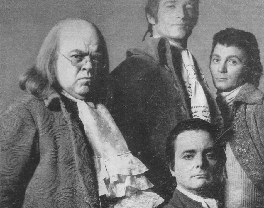 Rex Everhart, Ken Howard, William Daniels and Clifford David in the original cast of "1776."