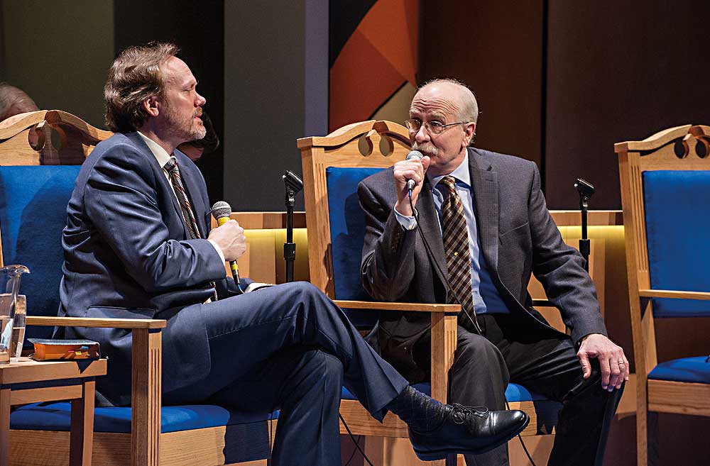Andrew Garmon and Richard Henzel in "The Christians." at the 38th Humana Festival of New American Plays at Actors Theatre of Louisville. (Photo by Michael Brosilow)