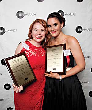 Colette Todd, left, and Danni Smith at the non-Equity Jeff Awards. (Photo by Johnny Knight Photo)