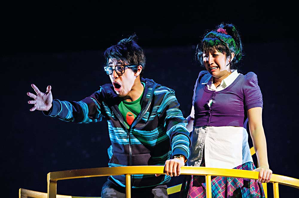 Alton Alburo and Sasha Diamond in The Wong Kids in the Secret of the Space Chupacabra Go! at Children’s Theatre Company, in a co-production with Ma-Yi Theatre Company, playing this month.