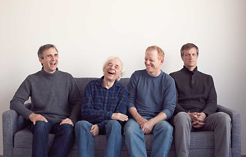 Pete Simpson, Austin Pendleton, Scott Shepherd and James Stanely in "Straight White Men" (photo by Blaine Davis)