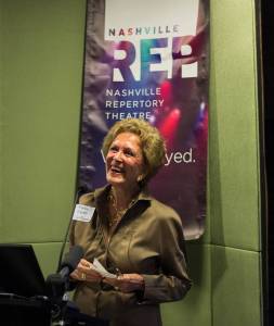 Theatre cofounder Martha Ingram speaking at Nashville Rep’s Launch Party in September