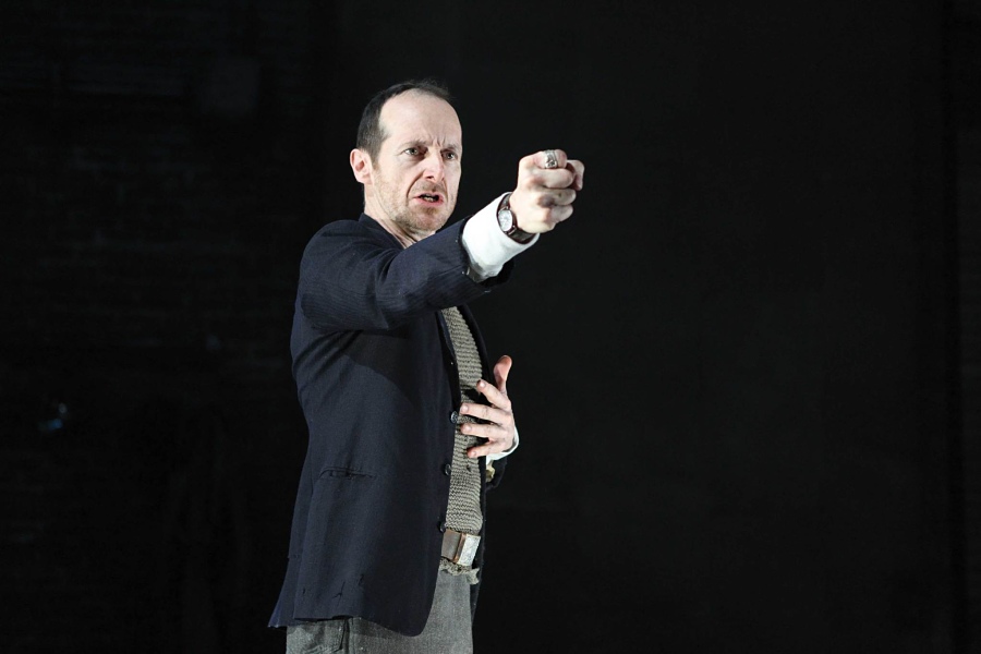 Denis O'Hare in "An Iliad" at New York Theatre Workshop. (Photo by Joan Marcus)