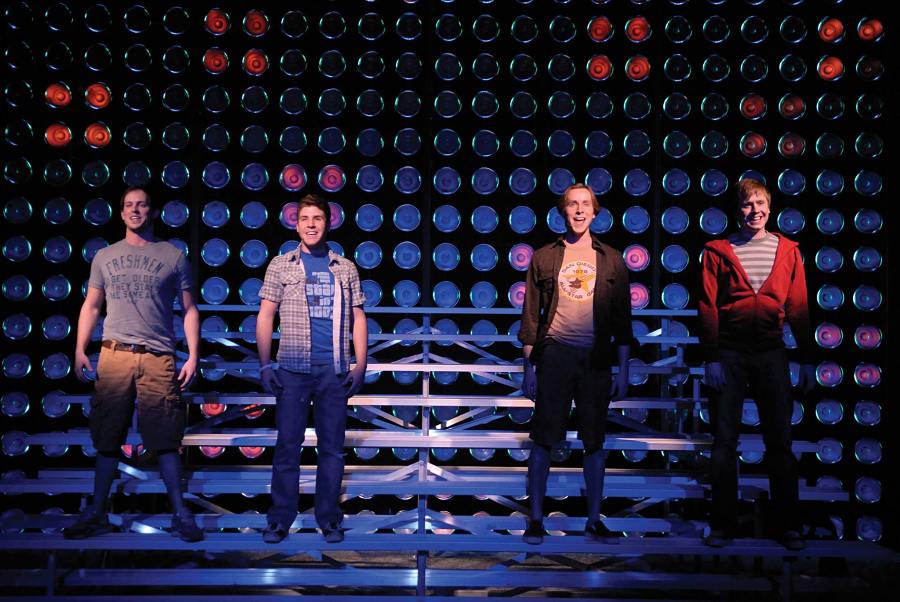 Andrew Call, Jesse Johnson, Adam Halpin and Steven Booth in "Glory Days" at Signature in 2008. (Photo by Scott Suchman)