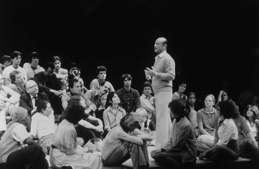 Perloff’s predecessor, A.C.T. founder and general director William Ball, speaks to Conservatory students in the early ‘80s.