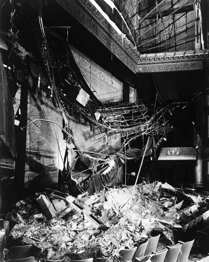 The Geary Theater after the 1989 earthquake. (Photo by John Sutton)