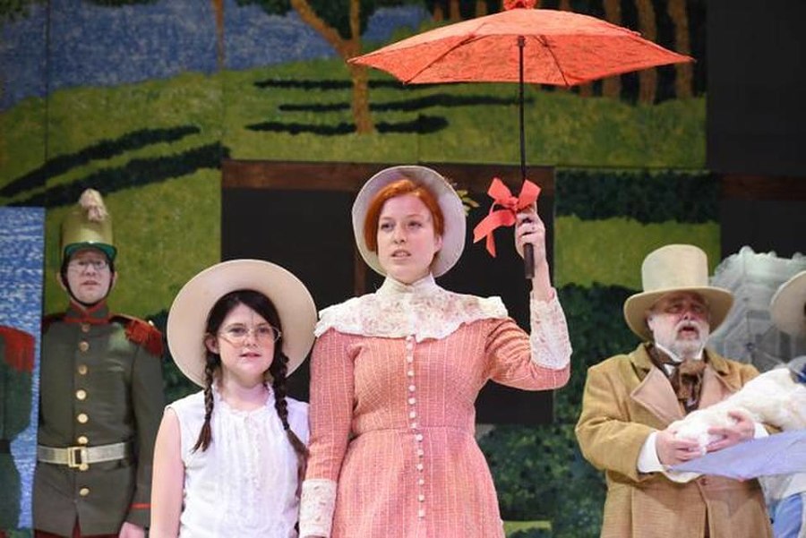 "Sunday in the Park with George" by Stephen Sondheim and James Lapine, at Burning Coal Theatre in Raleigh, N.C., through May 3. Pictured: Ian Finley, Bailey Jenkins, Diana Cameron McQueen and Fred Corlett. (Photo by Right Image Photography, Inc.)
