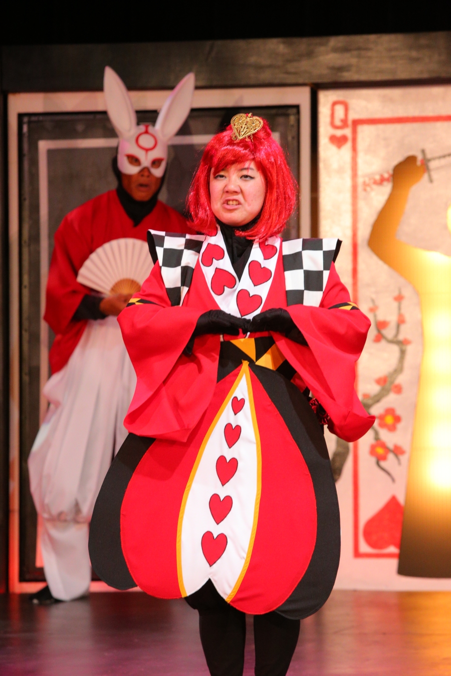 Hermen Tesoro Jr. and Christina Uyeno in "Anime Alice and her Adventures in Wonderland " at Honolulu Theatre for Youth in 2015. (Photo by Brad Goda)