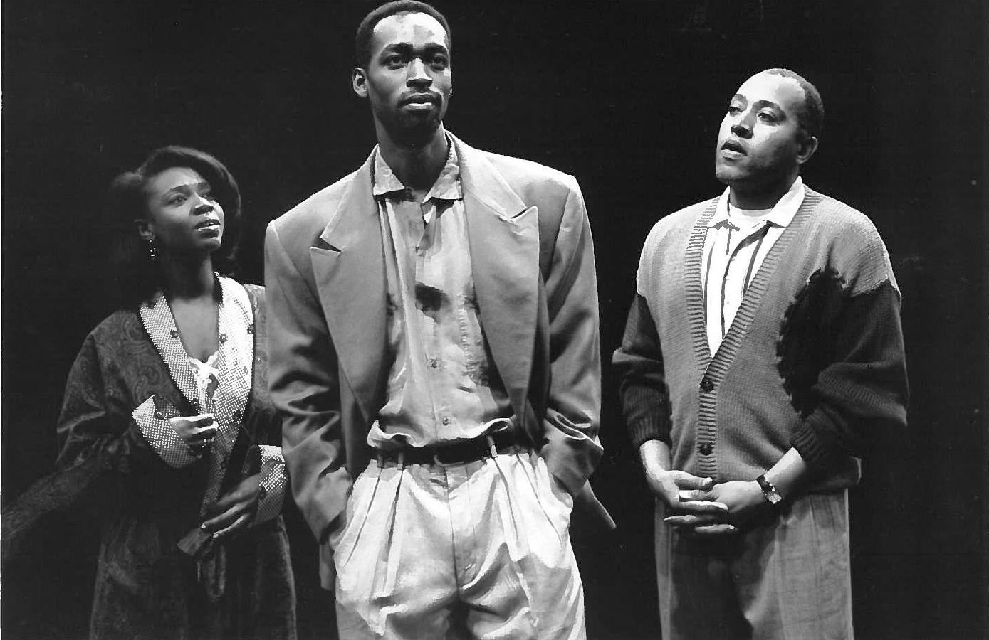Cynthia Martells, Michael Jayce, and Keith Randolph Smith in "Before It Hits Home," directed by Tazewell Thompson at Arena Stage in 1991. (Photo by Joan Marcus)