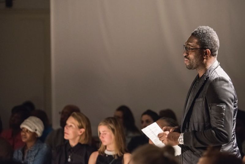 Kwame Kwei-Armah at the Dec. 12 launch event for "My America Too." (Photo by Tyrone R. Eaton)