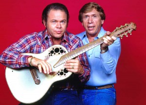 "Hee Haw" hosts Roy Clark and Buck Owens.