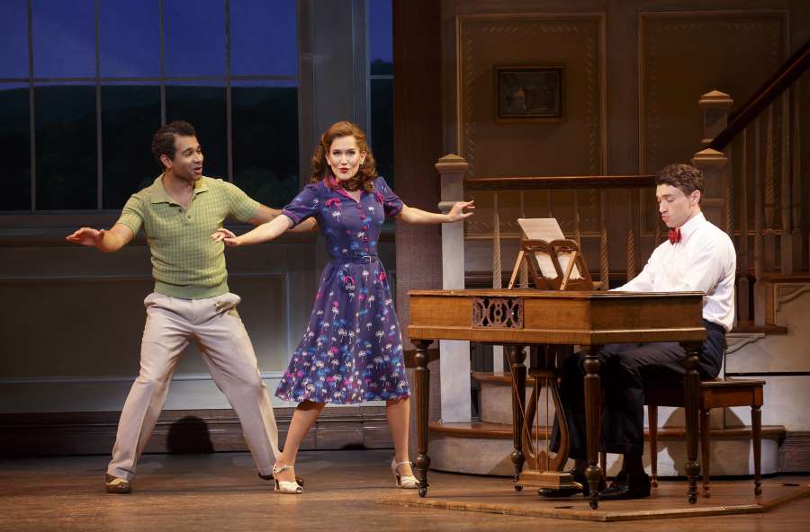 Corbin Bleu, Lora Lee Gayer, and Bryce Pinkham in "Holiday Inn" on Broadway. (Photo by Joan Marcus)