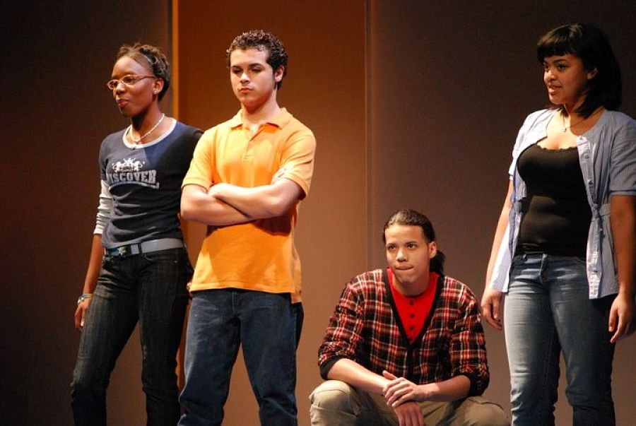 Xavier Galva (third from left) working the MCC's Youth Company.