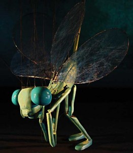 The damselfly puppet from the "Marionette Insect Circus." (Photo by Rose Leahy)