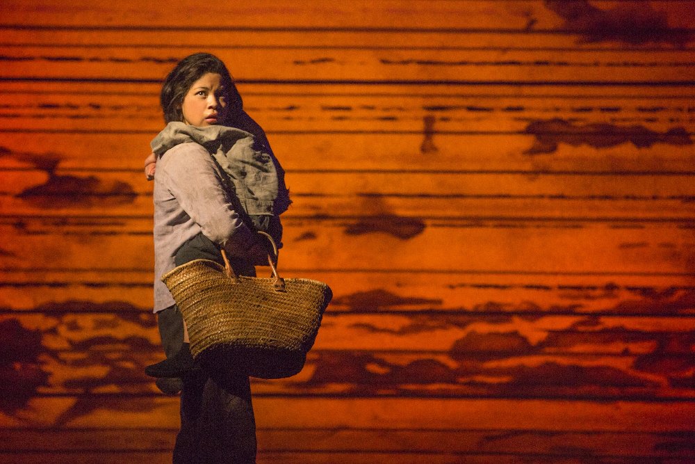 Eva Noblezada and William Dao in "Miss Saigon" on the West End. (Photo by Matthew Murphy)