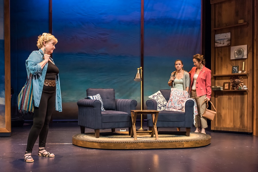 Sally Mayes, Charity Farrell, and Michelle Duffy in "Unexpected Joy" at Wellfleet Harbor Actors Theater in 2016. (Photo by Michael and Suz Karchmer)