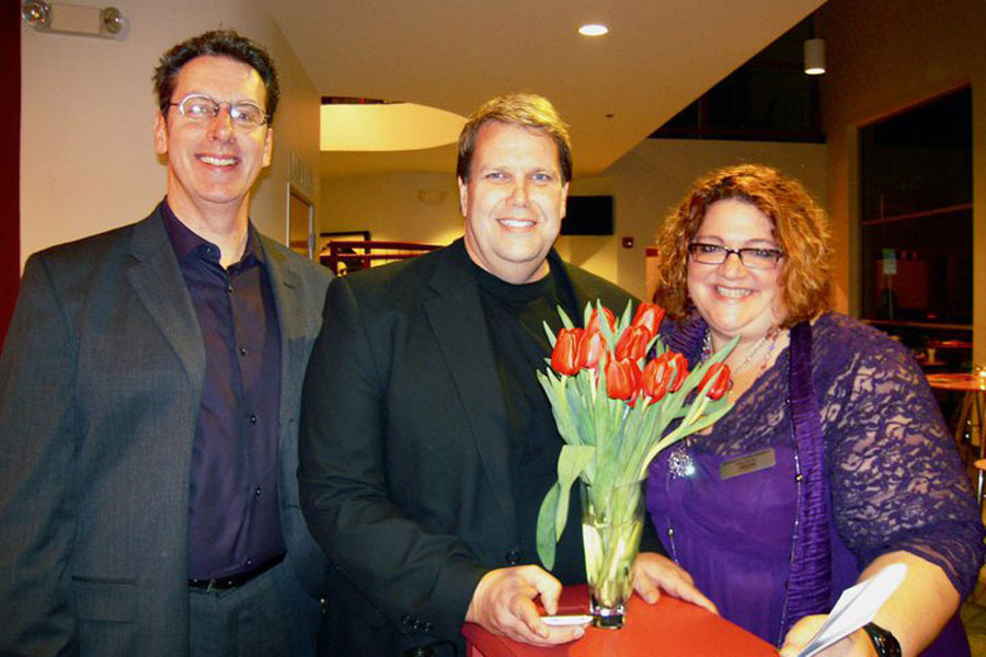 Facilities executive director Michael Seel, center, flanked by co-artistic directors Michael Michetti and Jessica Kubzansky.