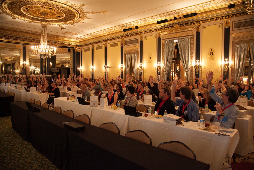 The 2015 One Theatre World conference in Chicago in the Empire Ballroom at the Palmer House Hotel. (Photo by Johnny Knight Photo)