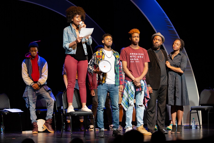 A scene from Off the Page's staged reading of "All American Boys" at the 2019 Theatre for Young Audiences/USA Festival & Conference. (Photo by Sara Keith Studios)