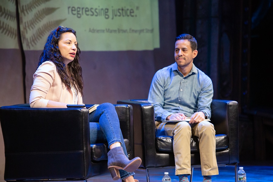 Center Stage's Stephanie Ybarra and Long Wharf Theatre's Jacob G. Padron at the 2019 Theatre for Young Audiences/USA Festival & Conference. (Photo by Sara Keith Studios)