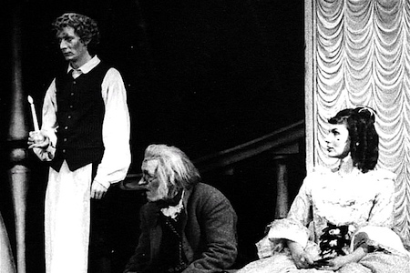 Alan Mandell, Robert Symonds, and Priscilla Pointer in the Actor's Workshop of San Francisco's 1958 production of 'The Miser.' (Courtesy of David Irving)