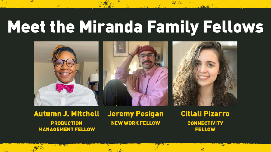 Headshots of all three Miranda Family fellows