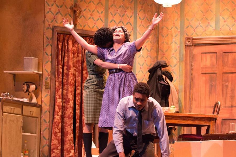 The cast of "A Raisin in the Sun" at Wayne State.