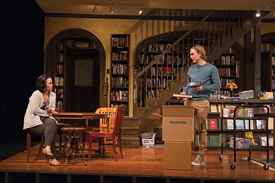 Tina Chilip and Zachary Booth in after "all the terrible things I do" at the Huntington Theatre Company. (Photo by T. Charles Erickson)