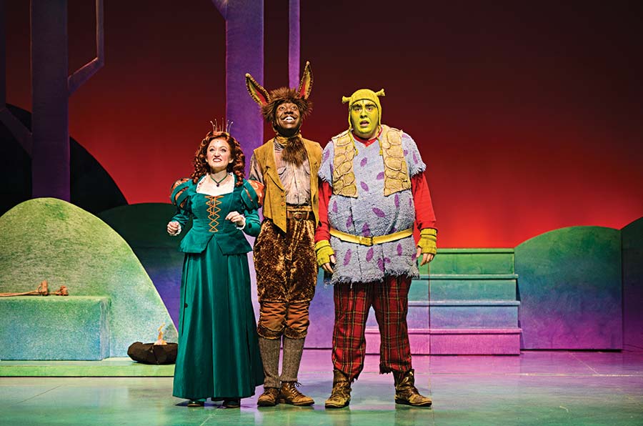 Galen Crawley, Monté J. Howell, and Caleb Clark in the Alliance Theatre of Atlanta’s 2013 staging of "Shrek the Musical." (Photo by Greg Mooney)
