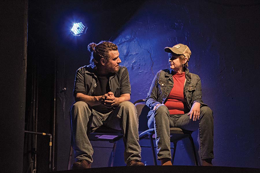 Paul D’Addario (Jimmy) and Alexandra Main (Jane) in the Gift Theatre production of "Good for Otto." (Photo by Claire Demos)