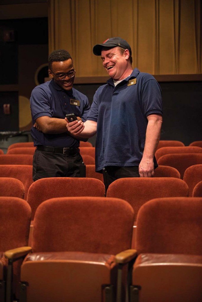 Travis Turner and Danny McCarthy in "The Flick" at Steppenwolf. (Photo by Michael Brosilow)