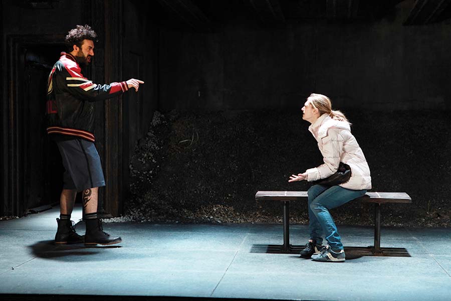 Morgan Spector and Marin Ireland in "Ironbound," at Rattlestick Playwrights Theater in a coproduction with WP Theater. (Photo by Sandra Coudert)