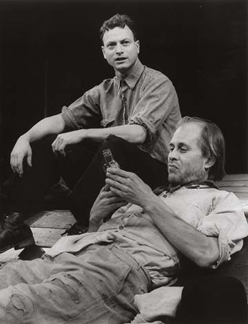 Gary Sinise as Tom Joad and Terry Kinney as Jim Casy in a scene from the Steppenwolf Theatre Company production of "The Grapes of Wrath."
