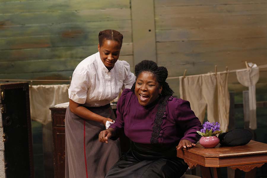 Dedra Woods and Tracy Michelle Hughes in "Wedding Band." (Photo by Chris Bennion)