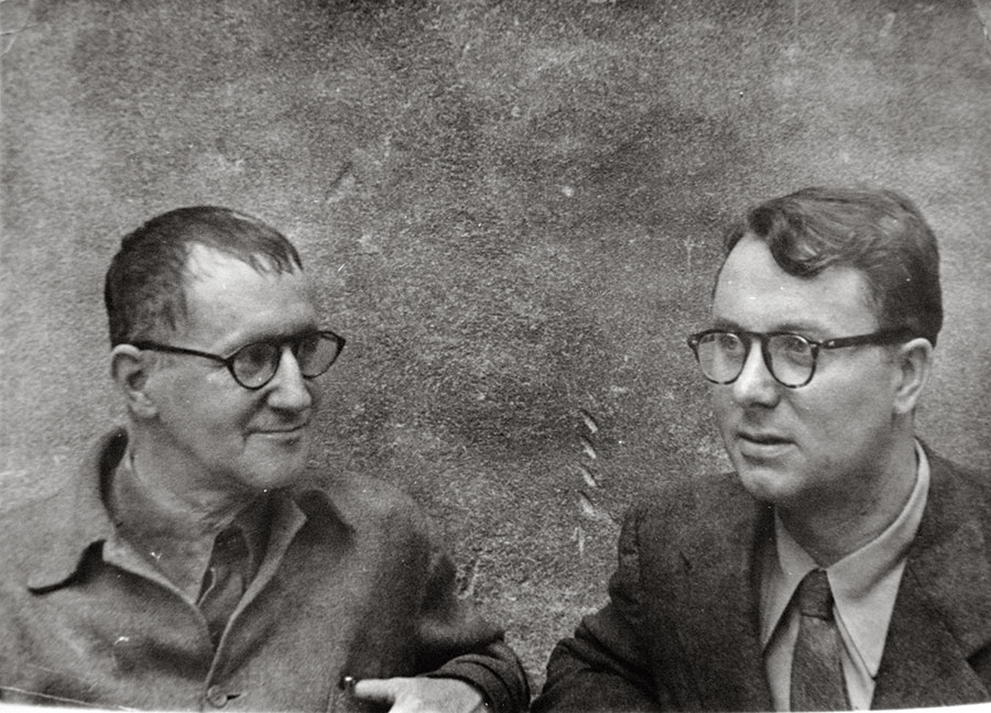 Bertolt Brecht with Eric Bentley in 1948.