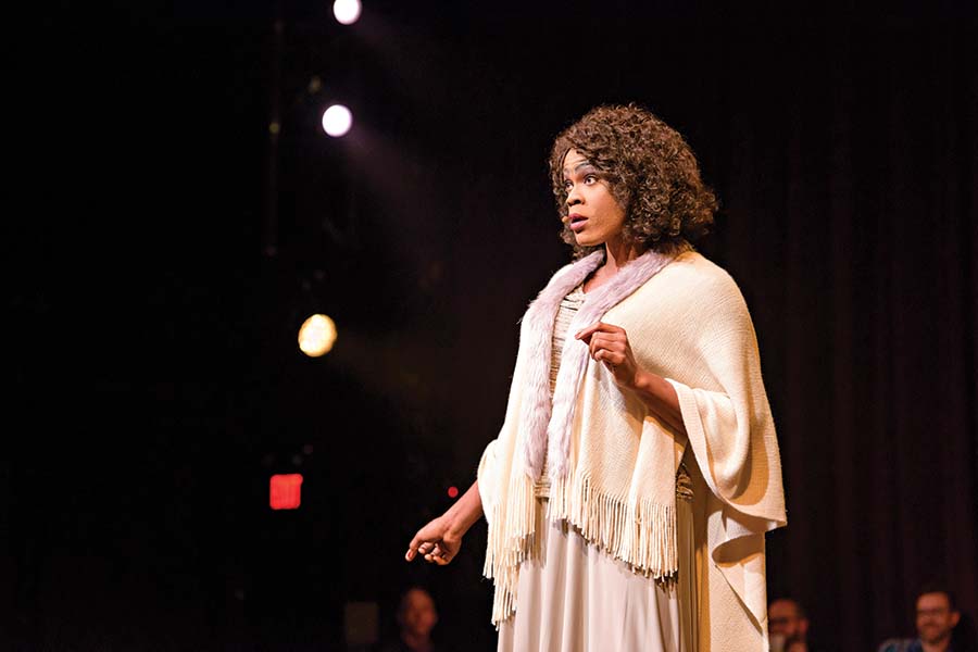 Sidney Monroe in "Wig Out!," staged by Boston's Company One Theatre in collaboration with the American Repertory Theater in Cambridge, Mass. (Photo by Liza Voll)