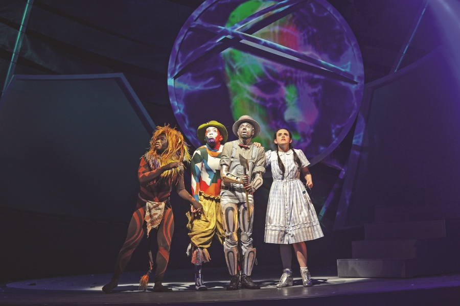 "The Wiz" at Carnegie Mellon University in Pittsburgh. Pictured: Jean Floradin, Philippe Arroya, Harron Atkins, and Annie Yokom. (Photo by Louis Stein)