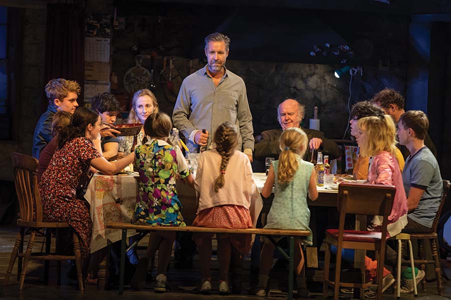 Paddy Considine, center, headlines the British and Irish cast of the "The Ferryman" on Broadway. (Photo by Joan Marcus)