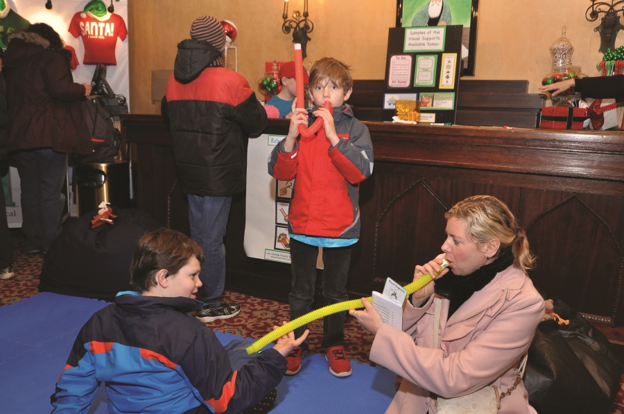 A special activity area at a TDF-sponsored autism-friendly performance of "Elf." (Photo by Anita and Steve Shevett)