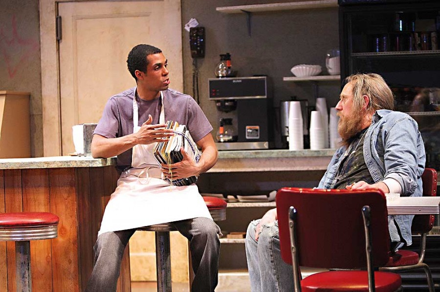 James Holloway and Skip Greer in "Superior Donuts" at upstate New York's Geva Theatre Center in 2012.  (Photo by Ken Huth)