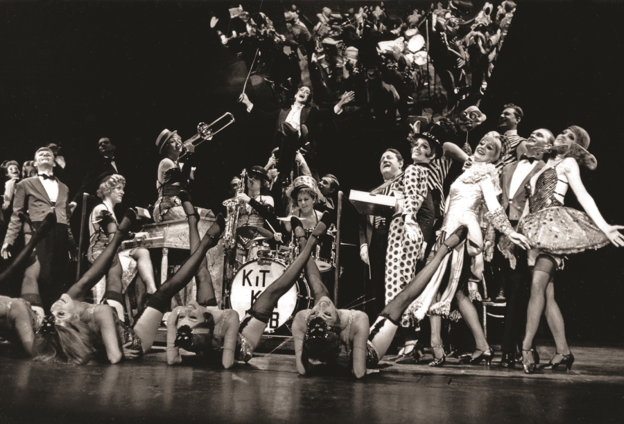 Joel Grey, center, and the original 1966 Broadway cast of "Cabaret." (Photo by PHOTOFEST)