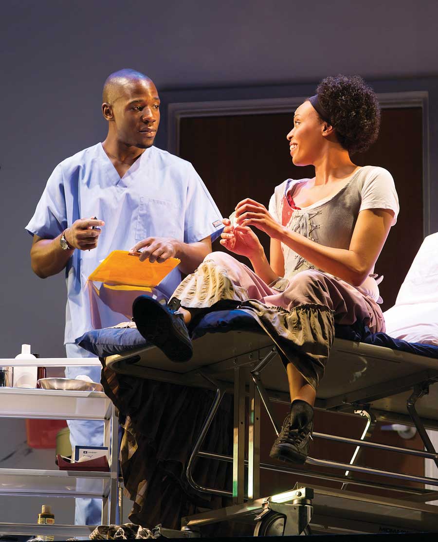 McKinley Belcher III and Miranda Craigwell in "Smart People" at the Huntington Theatre Company in 2014. (Photo by T. Charles Erickson)