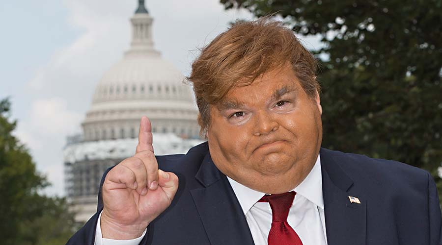 Mike Daisey as Donald J. Trump. (Photo by T Charles Erickson)