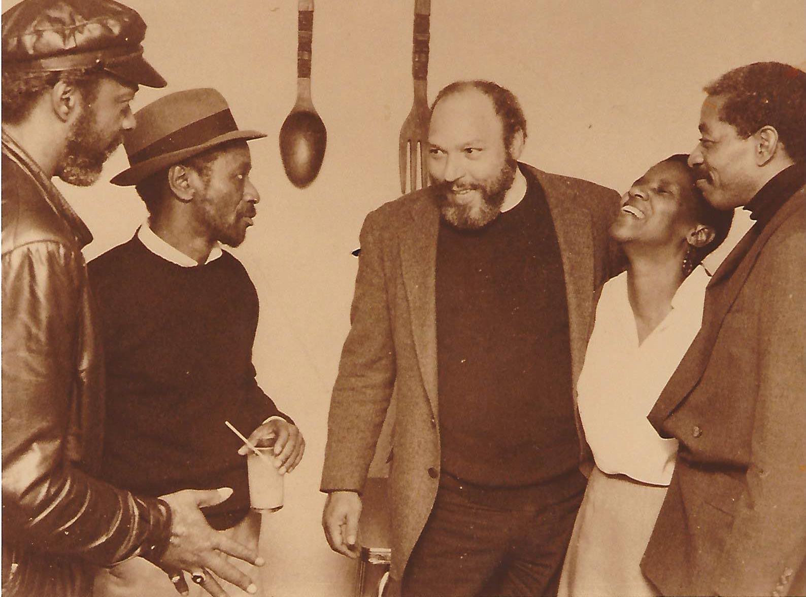 August Wilson with Pittsburgh's Wiley Avenue Poets in the mid-1980s. [According to Southers their name was the Poets of the Centre Avenue Tradition]