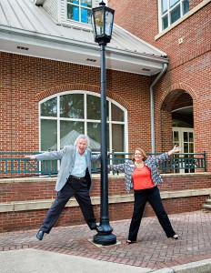 Bob Farley and Anita Farley outside Georgia Ensemble Theatre. (Photo by Cloud8Photo.com)