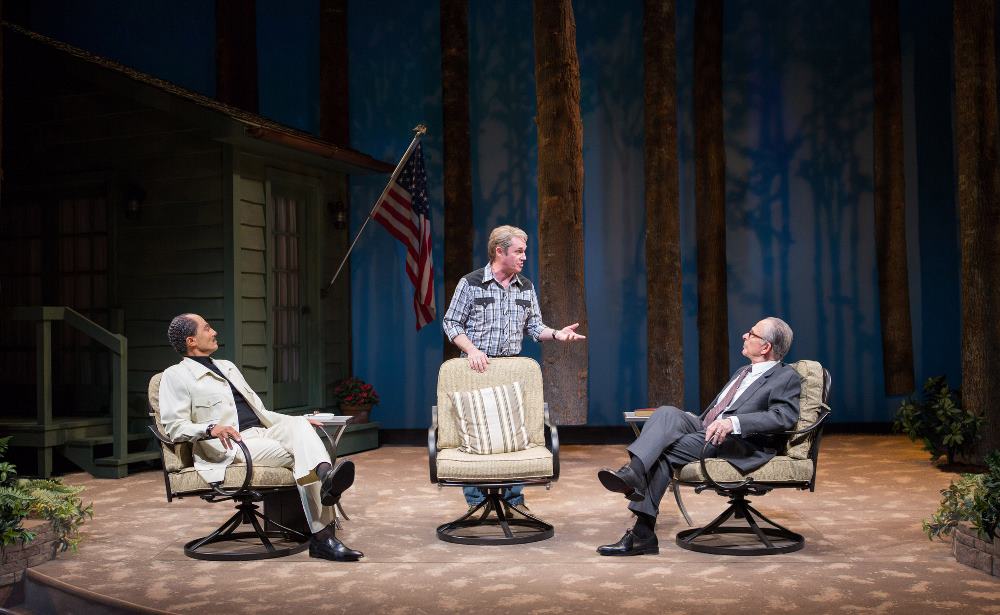 Khaled Nabawy, Richard Thomas and Ron Rifkin in "Camp David" by Lawrence Wright at Arena Stage. (Photo by Teresa Wood)