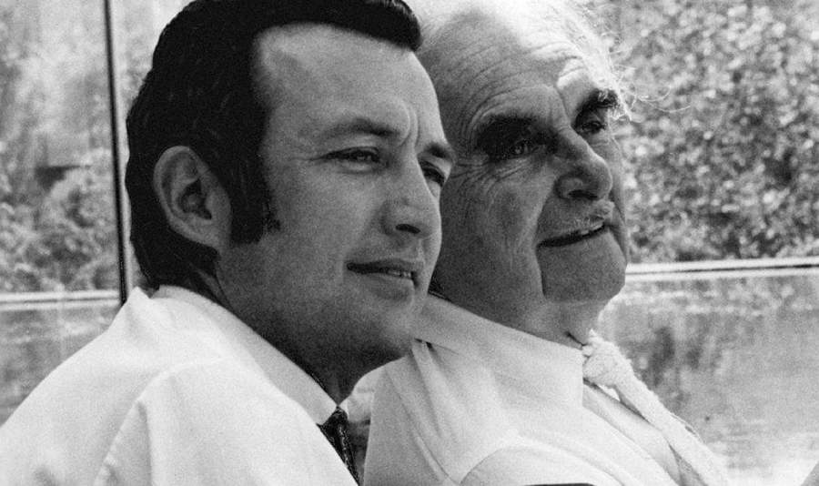 Dion Neutra, left, and his father, Richard Neutra, in the 1960s.