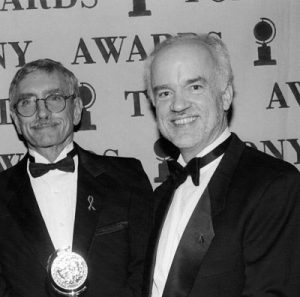 Edward Albee presents the 1996 Regional Tony Award to Gregory Boyd, the Alley Theater's artistic director.