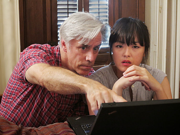 Jeff McCarthy and Di Zhu in "Extreme Whether." (Photo by Jonathan Slaff)