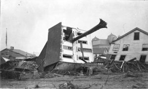 A scene from the Johnstown Flood.